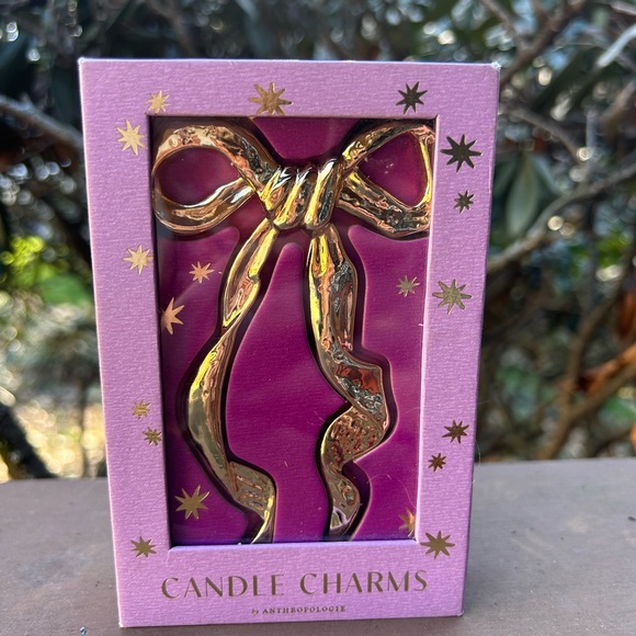 Anthropologie Other - Anthropologie Gold Bow Candle Charms in Pink Box